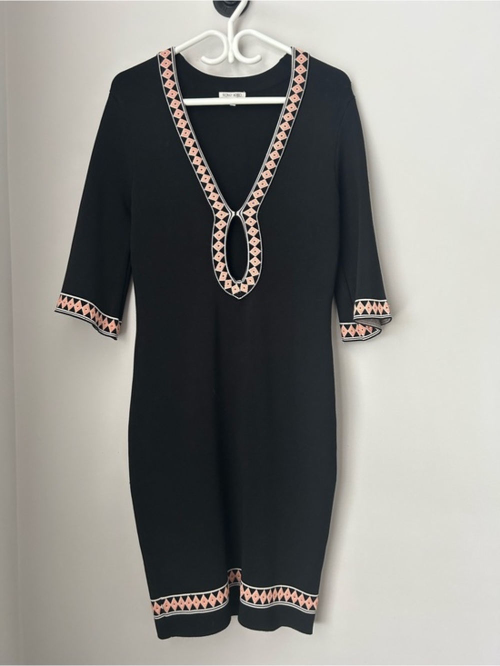 Ronnie Kobo Geometric Trim BodyCon Dress